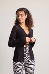 Take Me Out Black Semi-Sheer Open Front Blouse