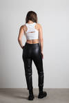 Time It Right Black Faux Leather Crop Pants