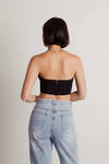 Waiting On You Black Ruched Bustier Crop Top