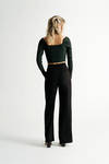 What A Time Black Wide Leg Tailored Pants