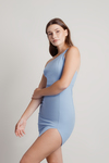 Be The One Blue Slit Bodycon Dress