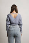 Moriah Blue Long Sleeve Sweater Bodysuit