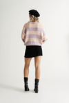 Kehlani Blush Lavender Ribbed Stripe Sweater