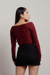 One And Done Burgundy Ruched Bust Sweetheart Bodysuit
