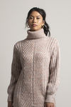 Keepin Cozy Cream Multi Turtleneck Sweater Dress