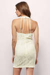 Sassy Lines Cream Lace Bodycon Dress