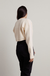 Sofie Ecru Sweater Tube Top & Cropped Cardigan Set