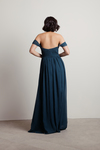 Adrienne Emerald Off Shoulder Maxi Dress
