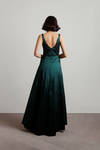 Fall For You Emerald Surplice Satin Slit Maxi Dress