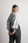 Shiloh Heather Grey Wrap Front Balloon Sleeve Sweater