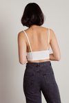Basique Ivory Ruffled Ruched Cami Crop Top