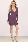 Caught Up Mauve Ribbed Bodycon Dress