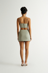 Arden Moss Linen Crop Top And Skirt Set