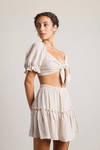 Find Me Again Oatmeal Crop Top and Tiered Skirt Set