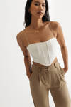Can You Take The Heat Off White Contour Bustier Top