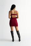 End Up Here Ruby Red Ribbed Sweater Bodycon Mini Dress