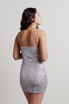 Follow Me Silver Sequin Cami Bodycon Dress