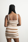 Emilia Tan Multi Stripe Knitted Bodycon Dress