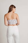 Remind Me To Forget Taupe Floral Halter Crop Top