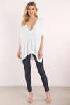 Alley White Plunging Tee