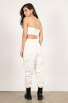 Can't Have This White Cargo Jumpsuit Set