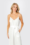 Deal With It White Cropped Jumpsuit