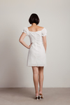 In This Moment White Floral Eyelet Ruched A-Line Dress