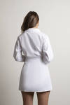Meet You There White Collared Button Up Skater Dress